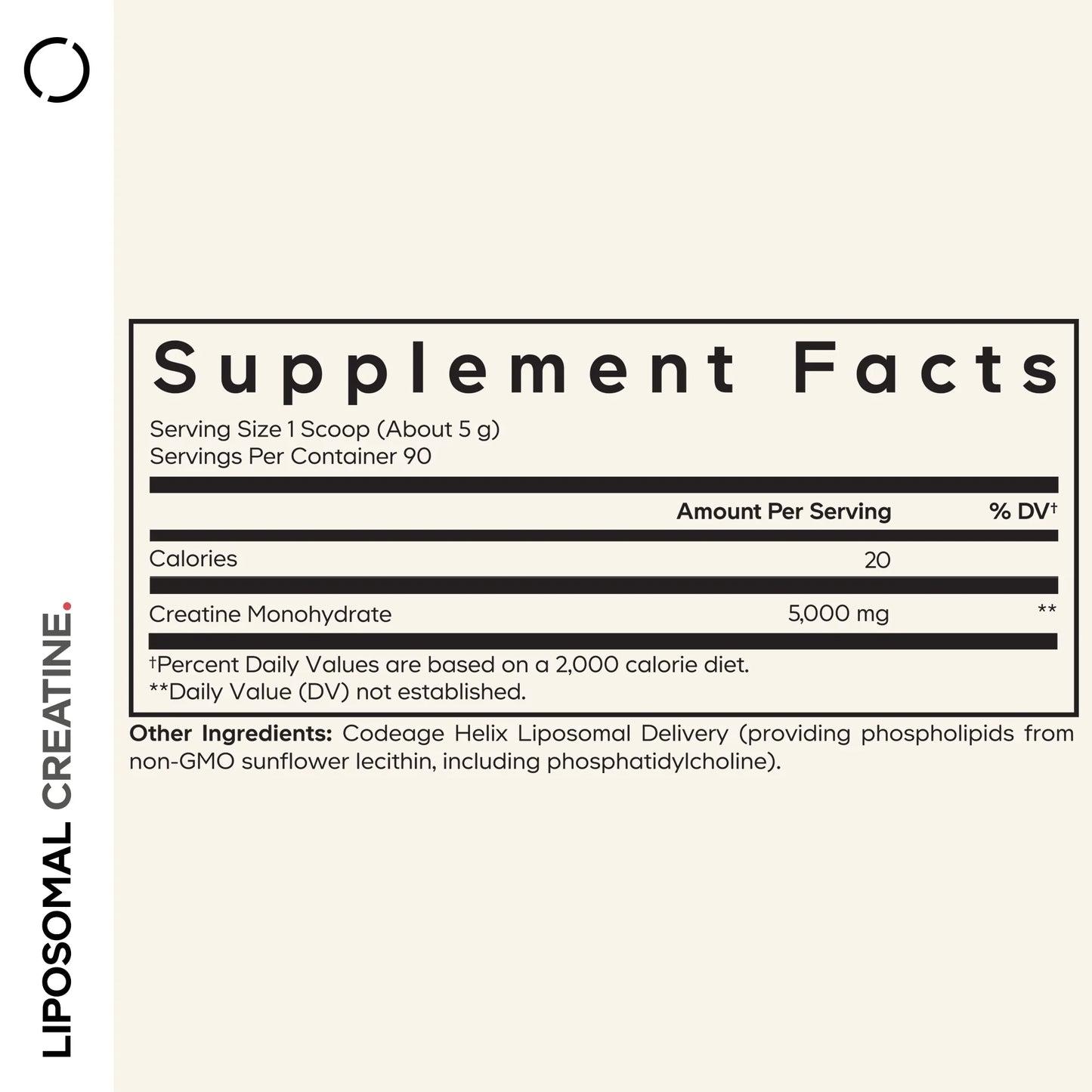 Liposomal Creatine Monohydrate Powder Supplement, Unflavored, 3-Month Supply, 90 Servings