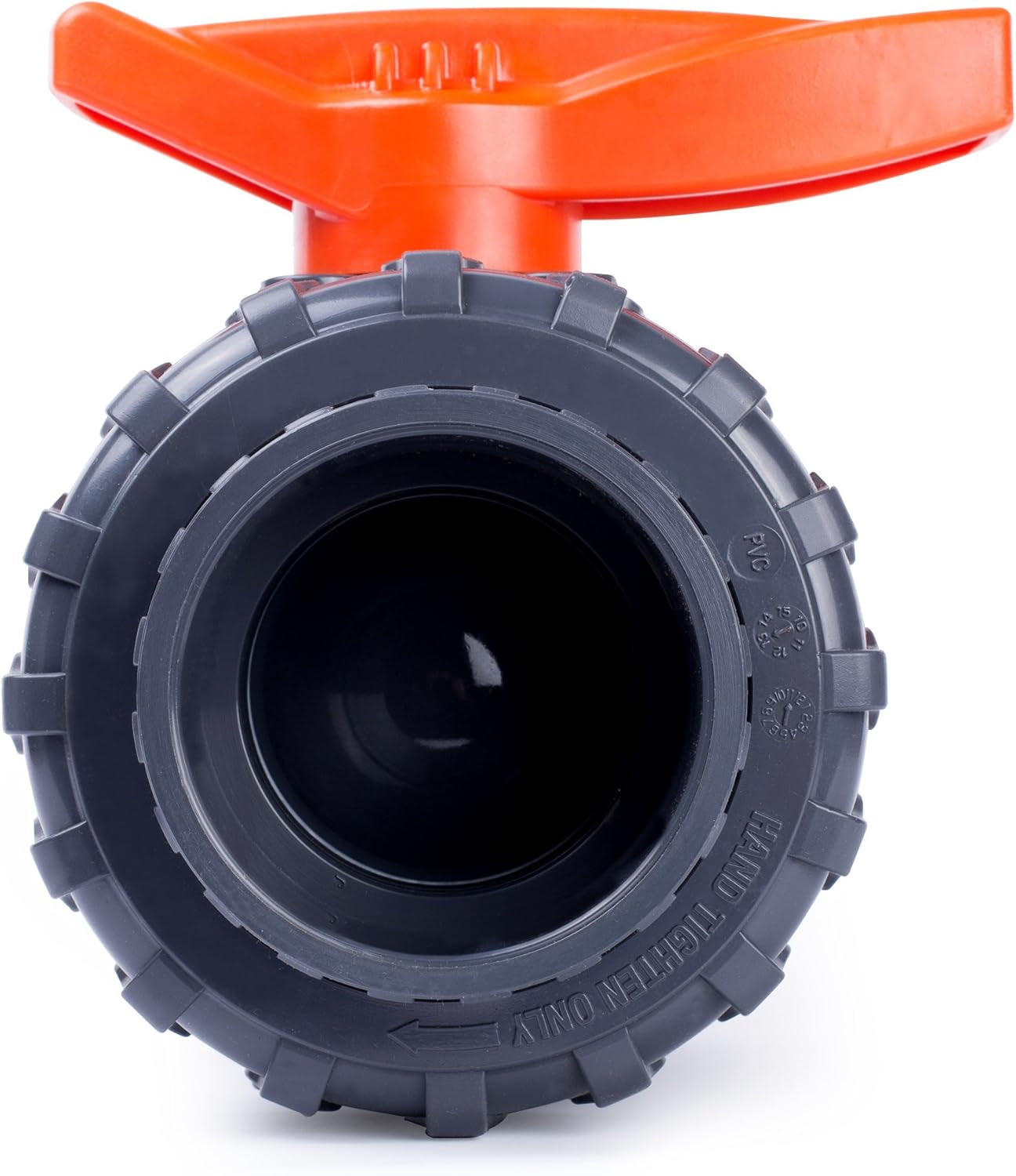 Kaplan 3" PVC True Union Ball Valve with Full Port, ASTM F1970, EPDM O-Rings and Reversible PTFE Seats, Rated at 200 PSI @73F, Gray, 3 Inch Socket