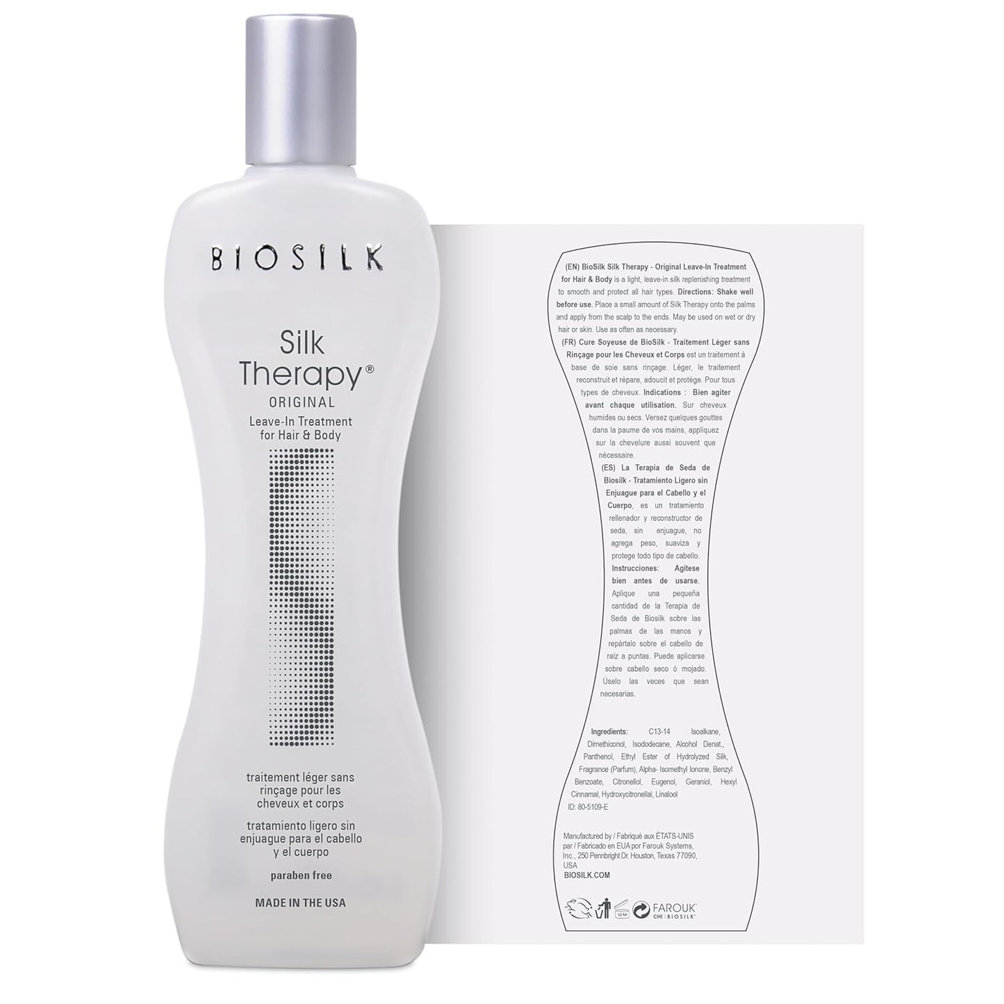 Silk Therapy Original, Reconstructing Leave-In Hair Treatment, Adds Shine, Smooths & Prevents Split Ends, Sulfate-Free, Paraben-Free, Cruelty-Free, 2.26 Oz