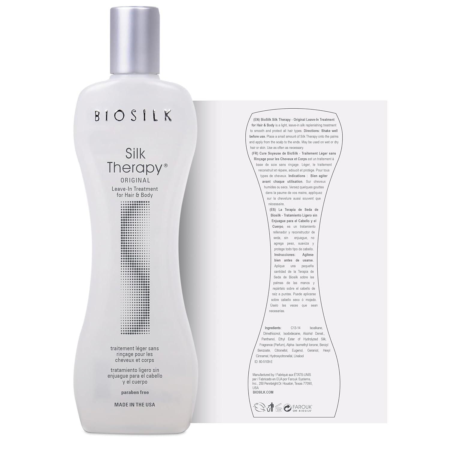 Silk Therapy Original, Reconstructing Leave-In Hair Treatment, Adds Shine, Smooths & Prevents Split Ends, Sulfate-Free, Paraben-Free, Cruelty-Free, 2.26 Oz