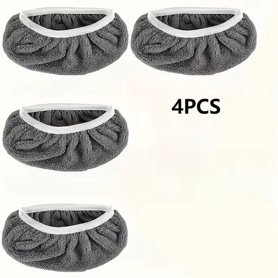 4 Green/White/Gray Mop Cloths, Mop Head Replacement Cloth, Suitable for Flat Cleaning, Wet and Dry Mop Dual-Use