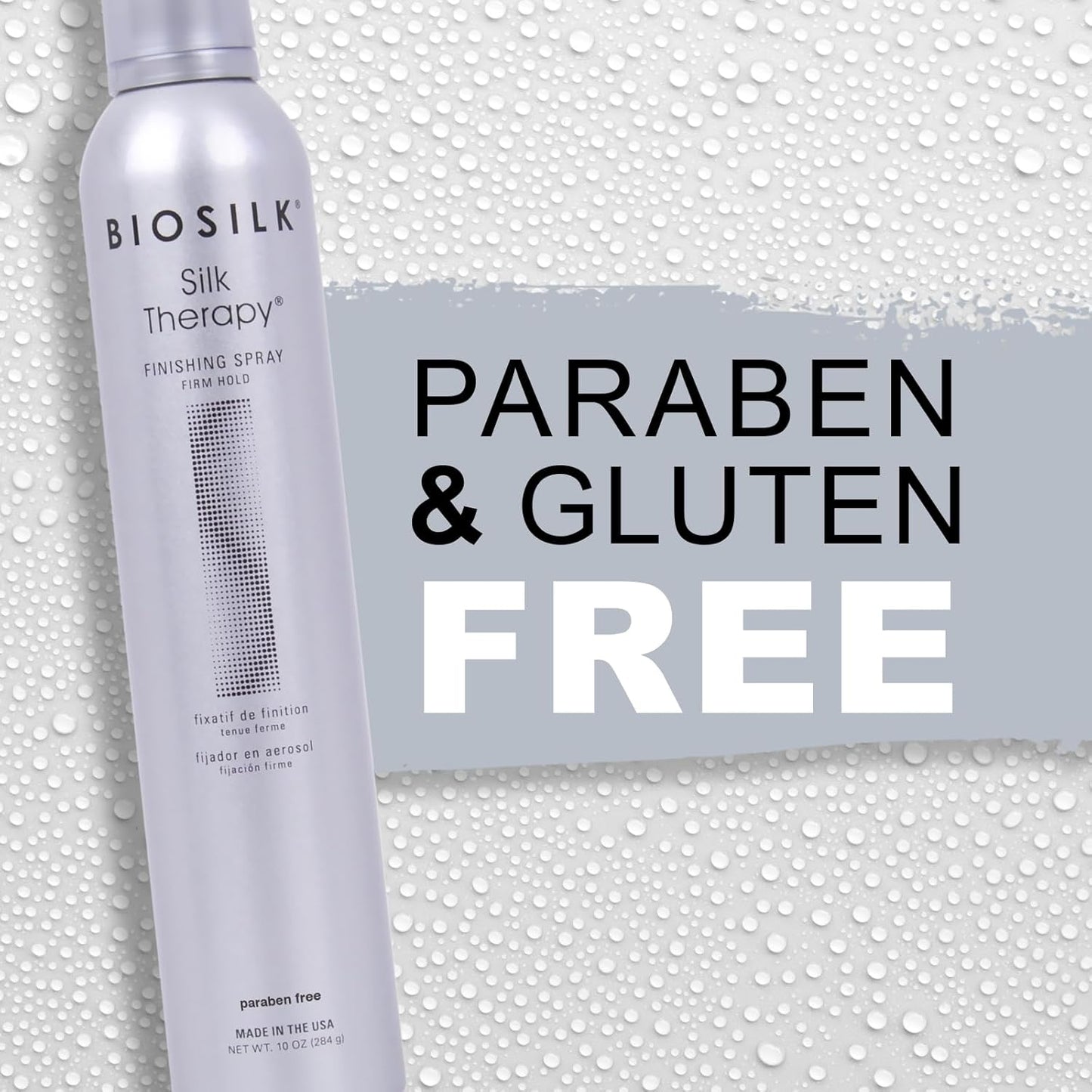 Silk Therapy Finishing Spray Firm Hold, Strong-Hold Hairspray for Long-Lasting Styles, Adds Brilliant Shine & Keeps Hair Touchable, Sulfate-Free, Paraben-Free, Cruelty-Free, 10 Oz