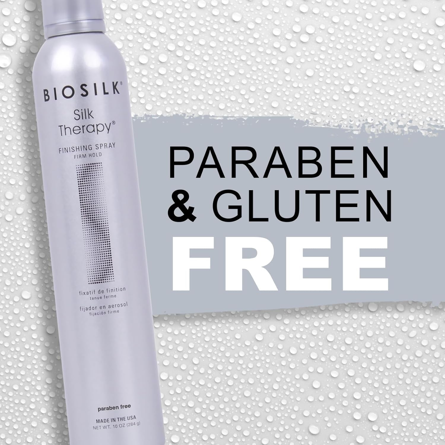 Silk Therapy Finishing Spray Firm Hold, Strong-Hold Hairspray for Long-Lasting Styles, Adds Brilliant Shine & Keeps Hair Touchable, Sulfate-Free, Paraben-Free, Cruelty-Free, 10 Oz