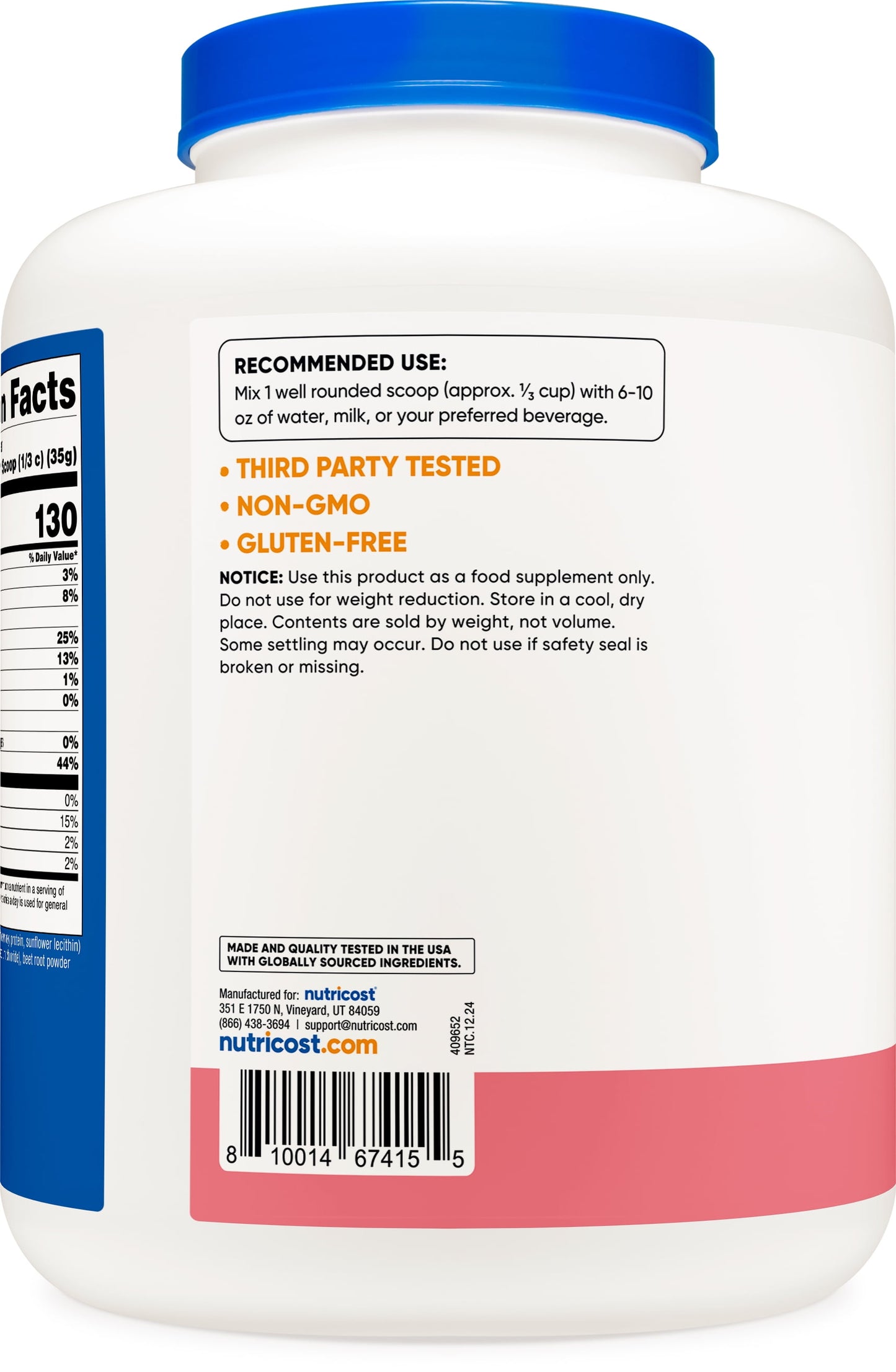 Whey Protein Concentrate Powder (Strawberry Milkshake) 5LBS - Protein Supplement