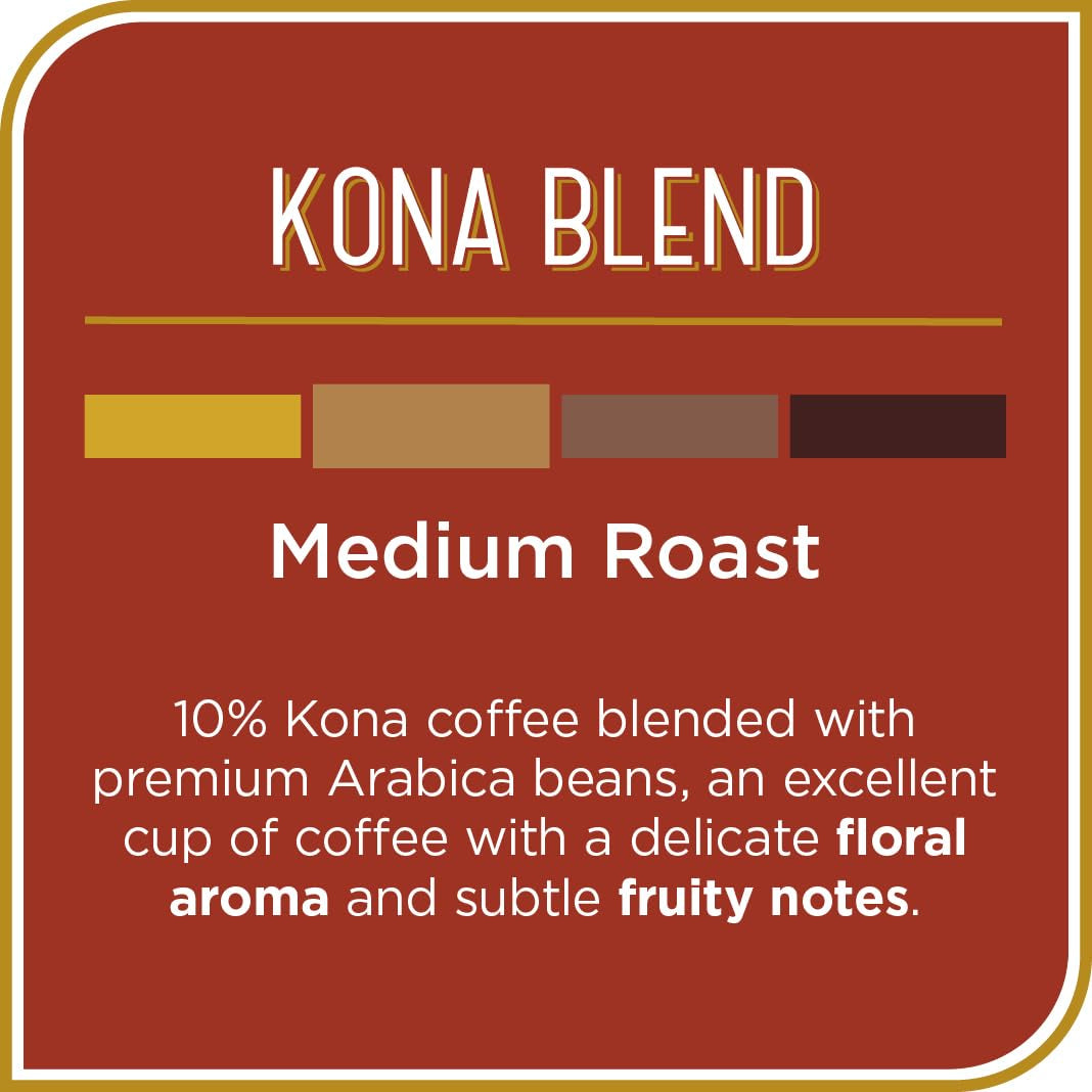 Kona Blend Coffee Pods, 100 Count, Medium Roast, Compatible with Keurig Brewers