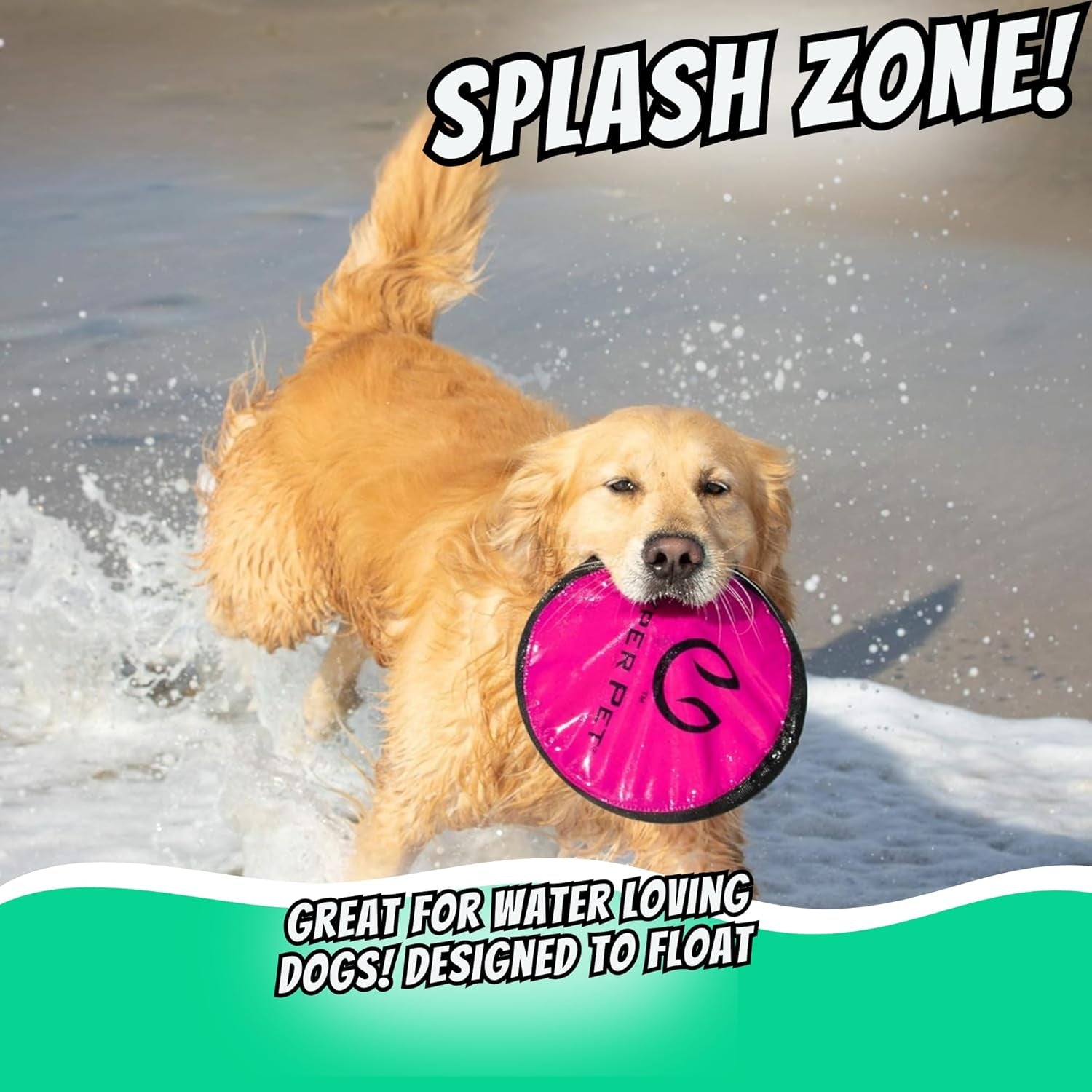 Flippy Flopper Dog Frisbee Interactive Dog Toys (Flying Disc Dog Fetch Toy - Floats in Water & Safe on Teeth) 2 Pack or 5 Pack, Colors Will Vary