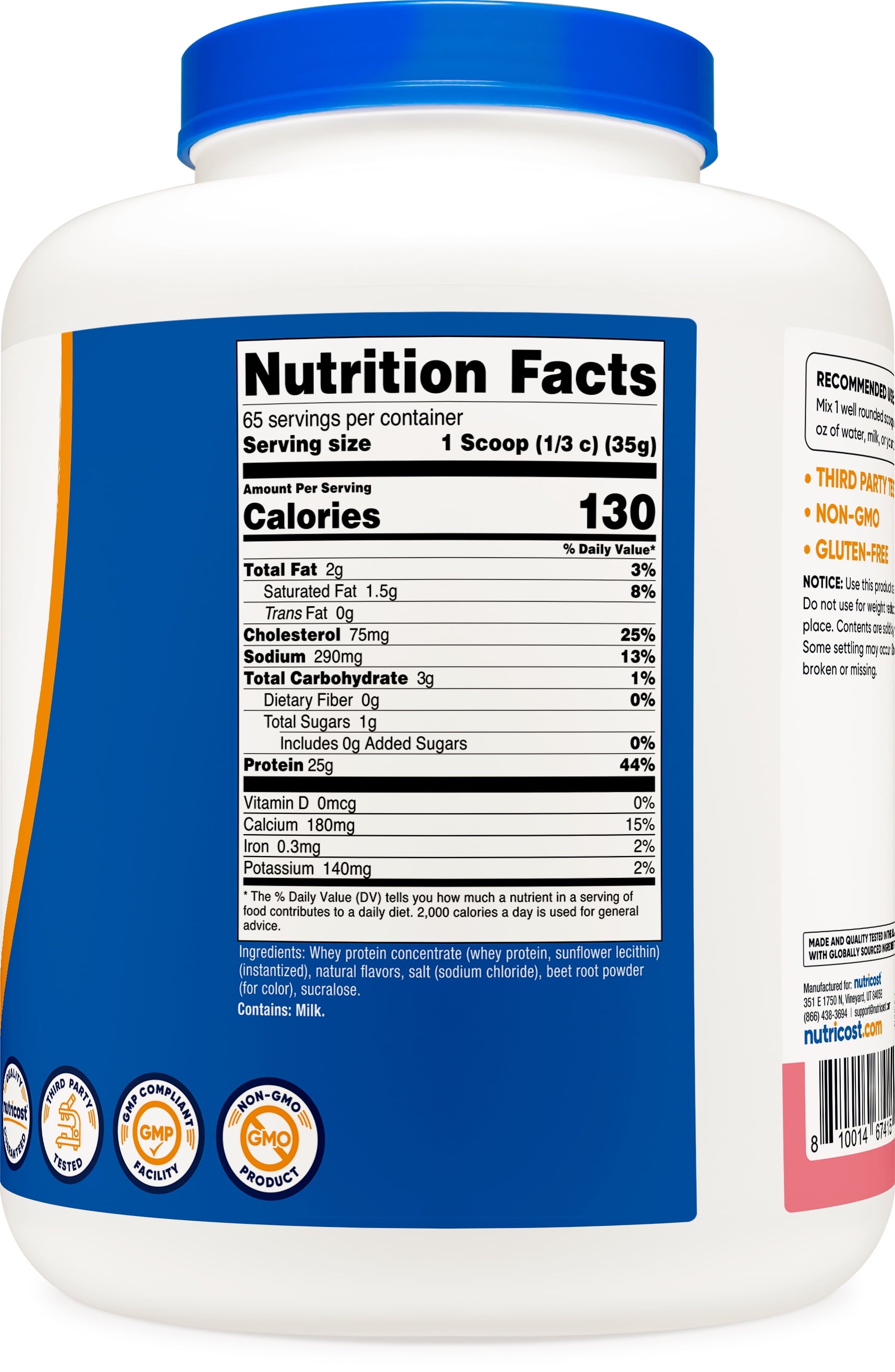 Whey Protein Concentrate Powder (Strawberry Milkshake) 5LBS - Protein Supplement