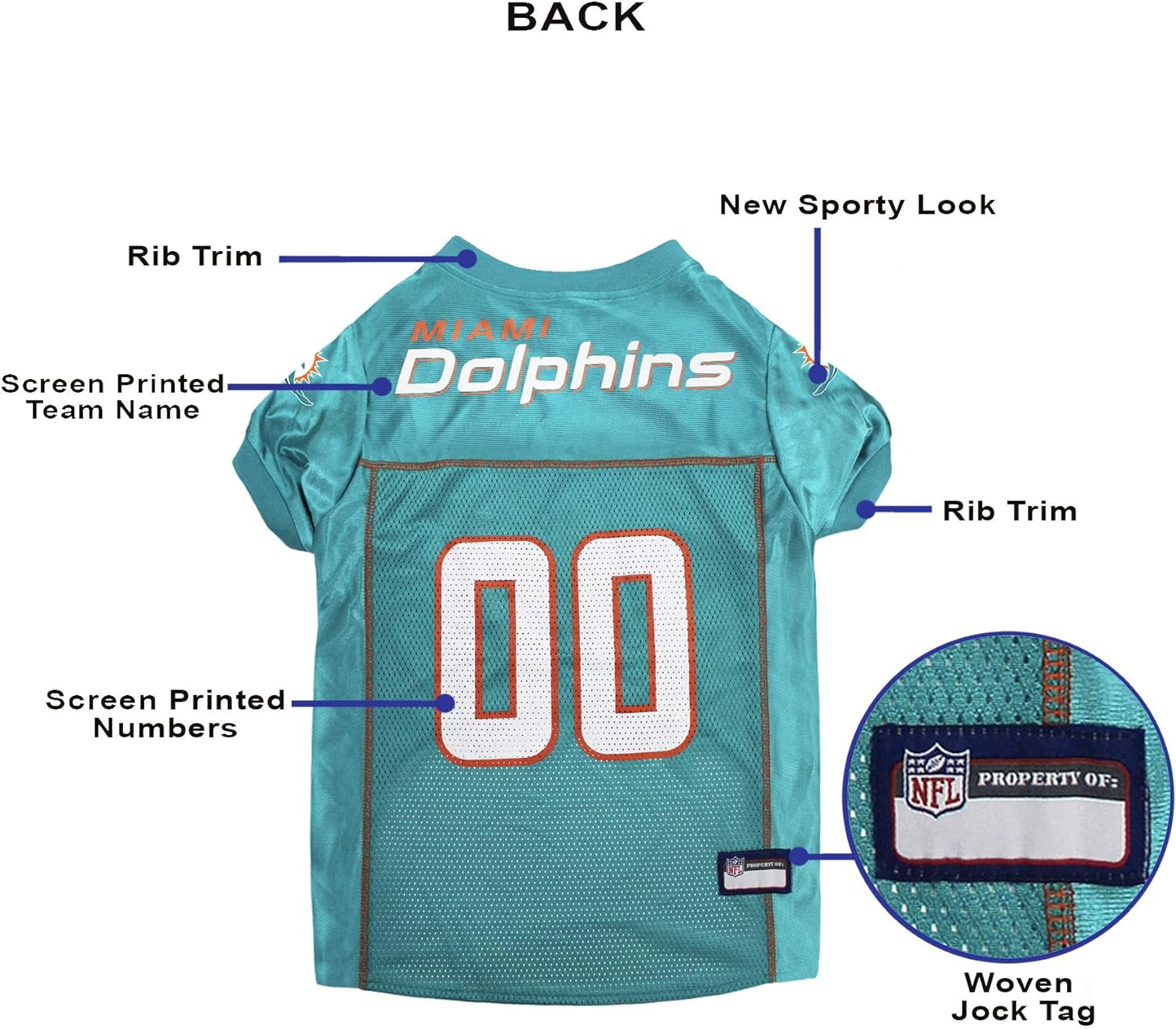 NFL MIAMI DOLPHINS DOG Jersey, X-Large