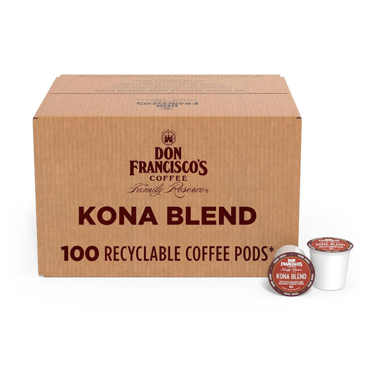 Kona Blend Coffee Pods, 100 Count, Medium Roast, Compatible with Keurig Brewers