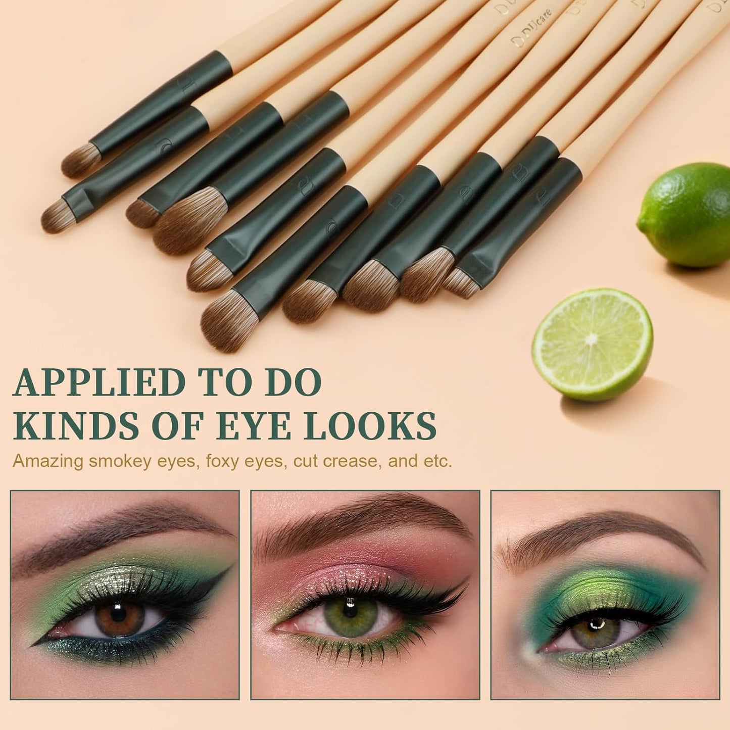 Makeup Gift Set 18Pcs,With 14Pcs Makeup Brush Set 3Pcs Makeup Sponges 1PC Cosmetic Bag for Foundation Blending Powder Blush Concealers Eye Shadows