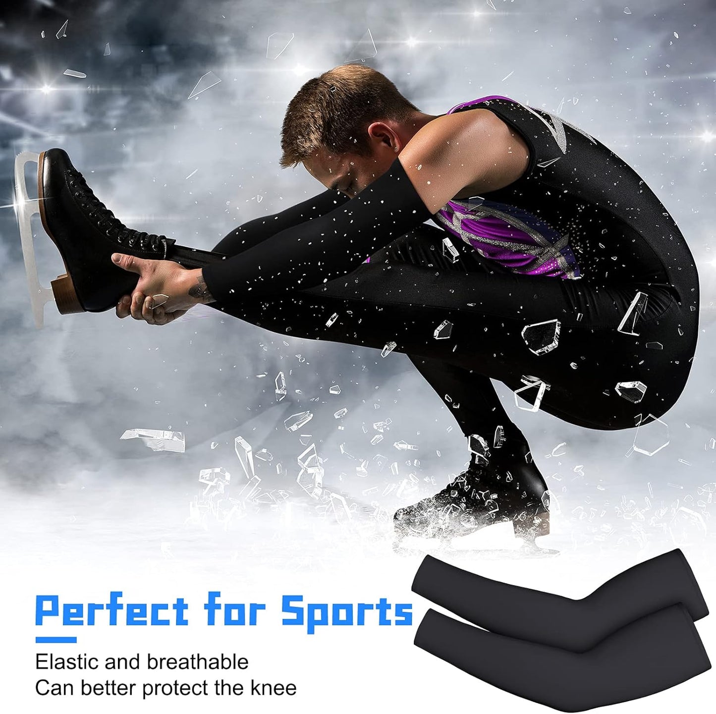 4 Pieces Thermal Arm Warmer Compression Arm Sleeve for Men Women Winter Outdoor Activities Cycling Basketball Running