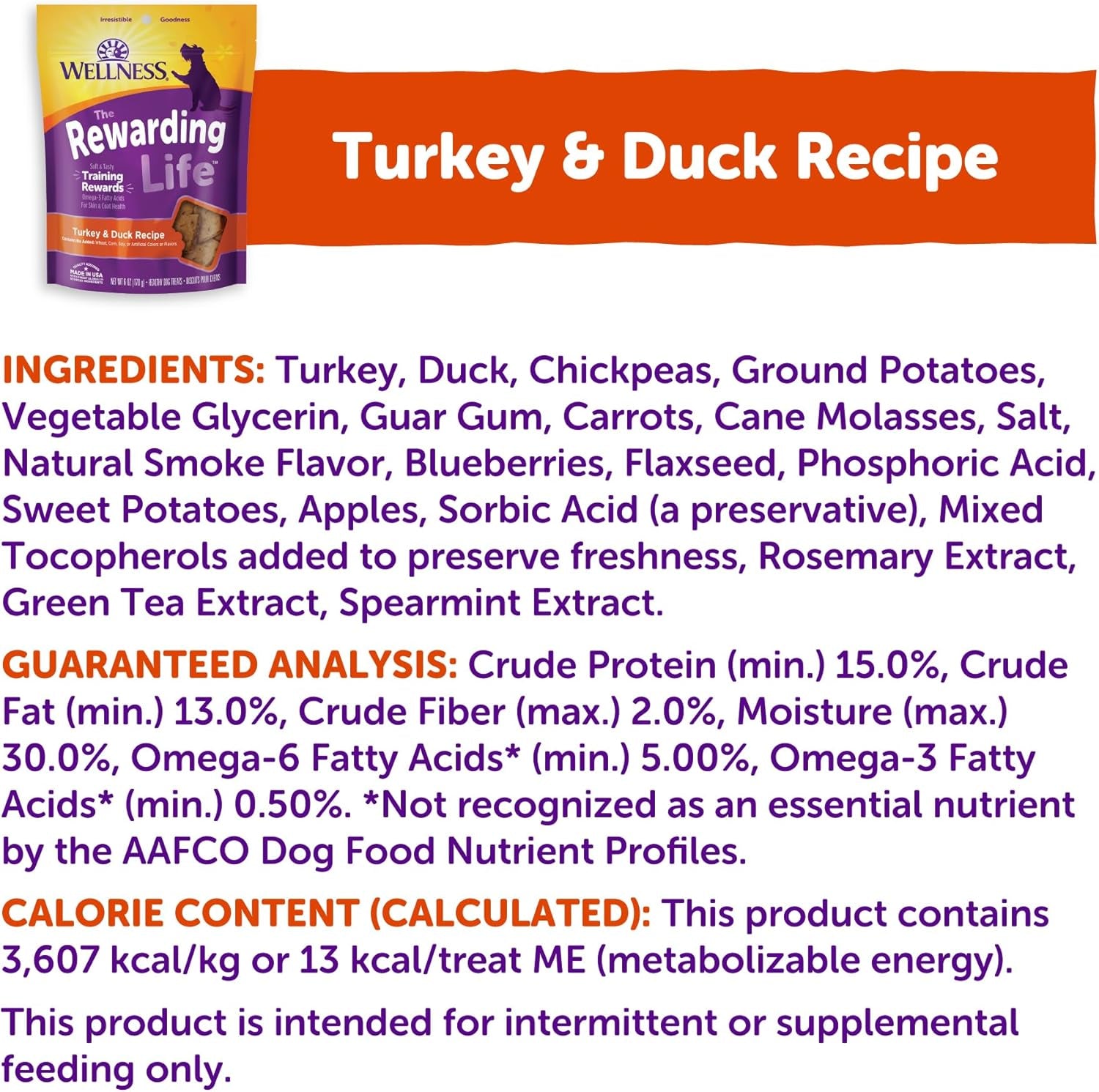 Rewarding Life Dog Treats, Training Treat, Grain Free, Soft Turkey & Duck (6 Ounce Bag)