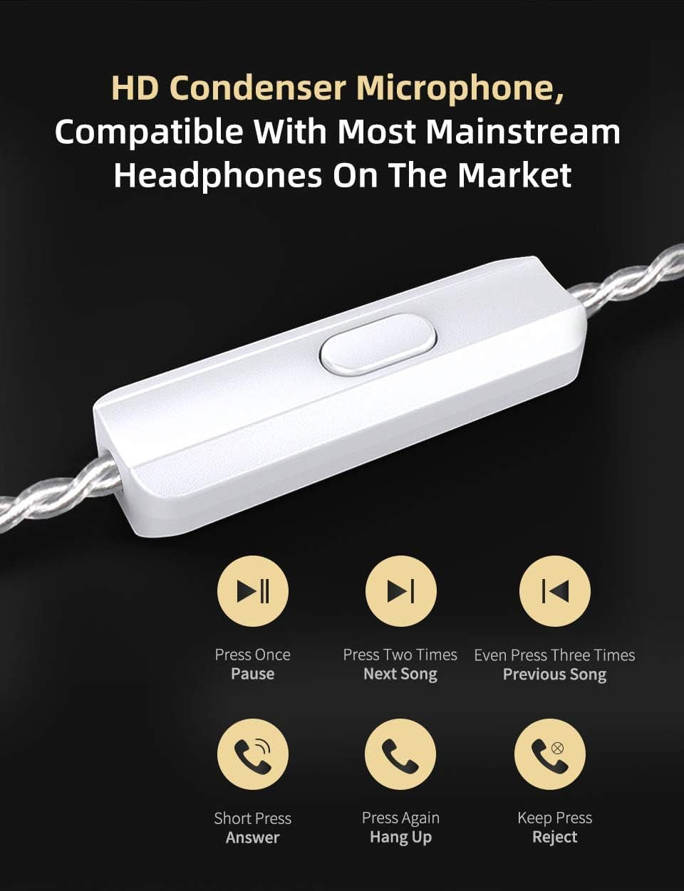 KZ ZSN PRO X Hifi in Ear Monitor IEM Headphones, 1BA 1DD Earbud Headphone Dual Driver Drummer Musician Earphone Stereo Headset with Removable C Pin Cable for Church (NO Mic, Dark Black)……