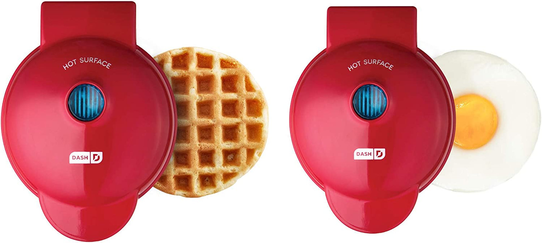 Mini Maker Set - Customized Treat Maker - Supports Multi-Function Cooking - Easy Cleanup and User-Friendly Design - Red - Waffle & Griddle Irons
