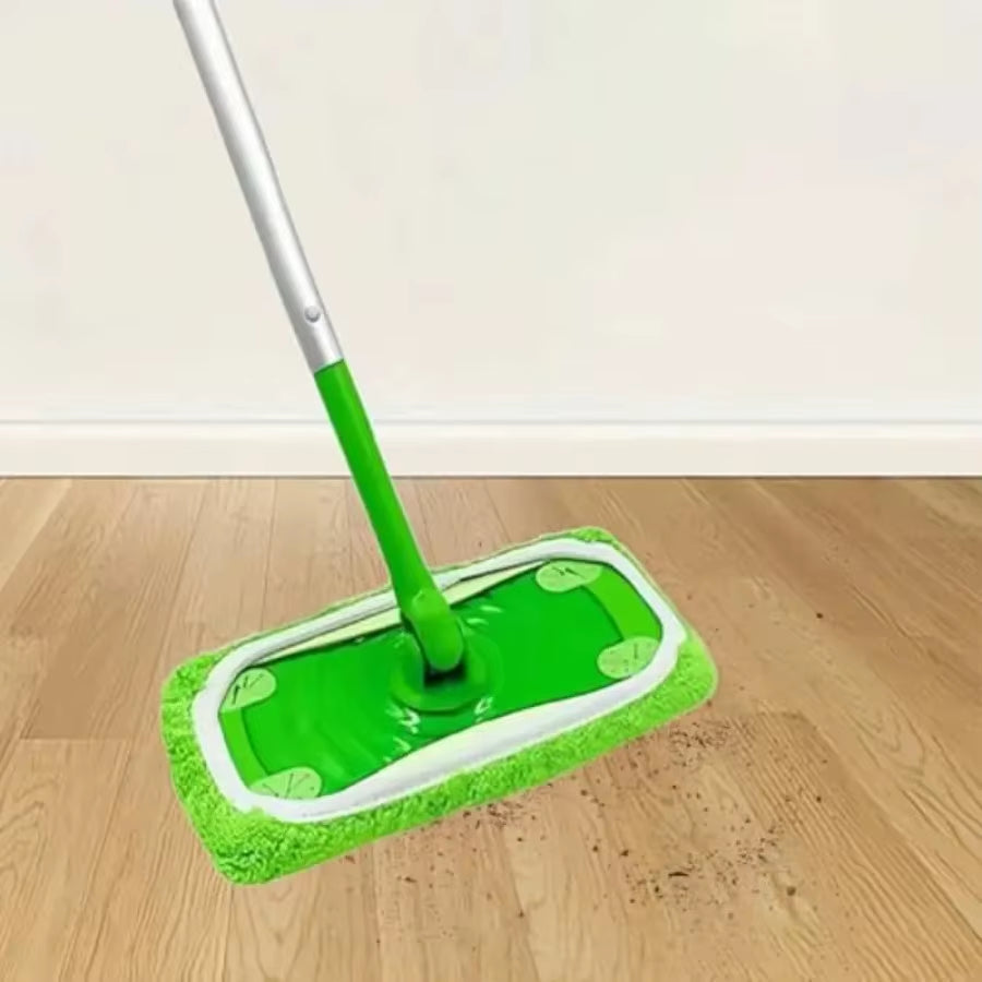 4 Piece Green Mop Cloth, Washable and Interchangeable, Suitable for Surface/Hardwood Floor Cleaning, Does Not Include Mop
