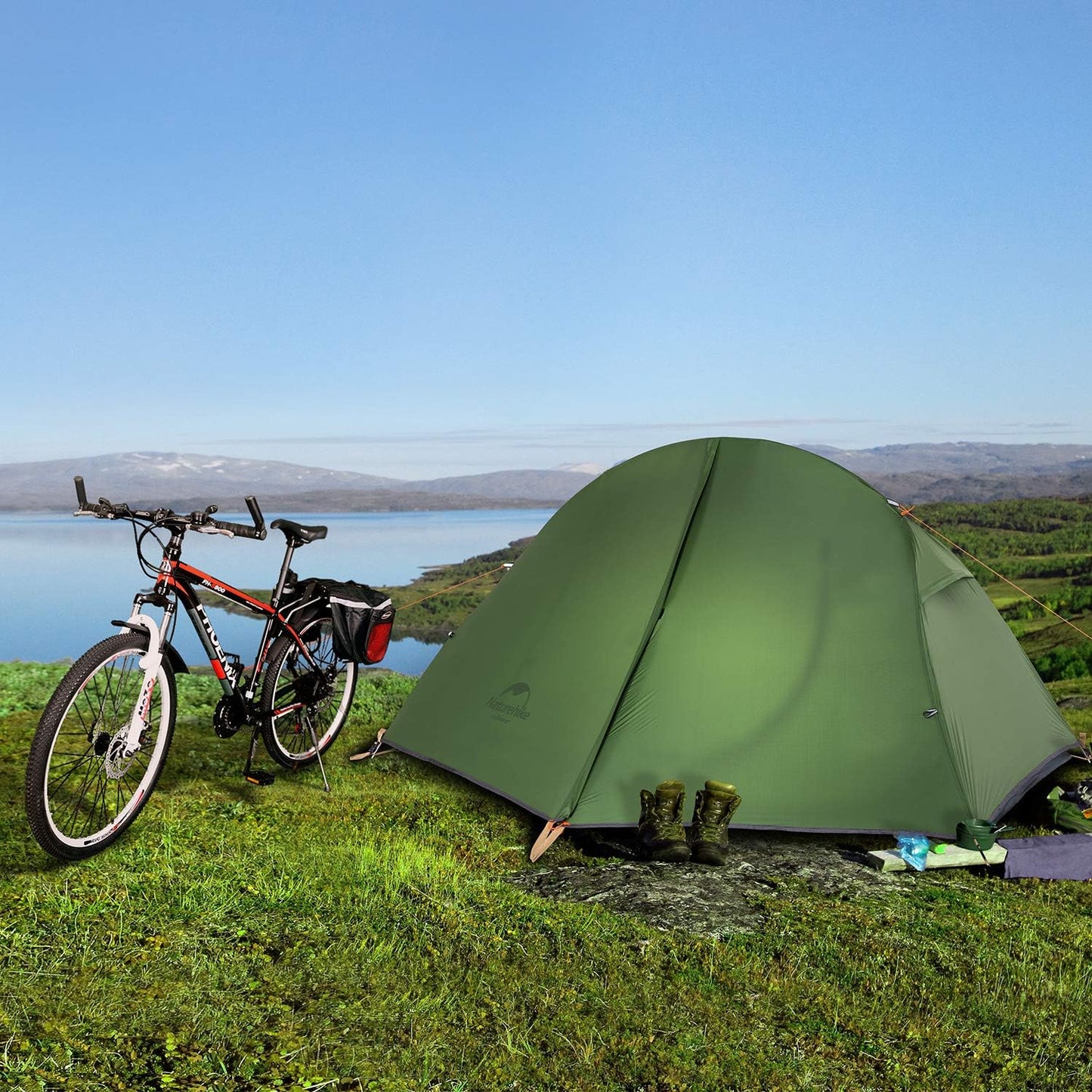 Bikepacking 1 Person Tent, Waterproof Easy Set up Free Standing Single Person Tent, Lightweight Backpacking Tents for Camping, One Person Tents with Footprint Included