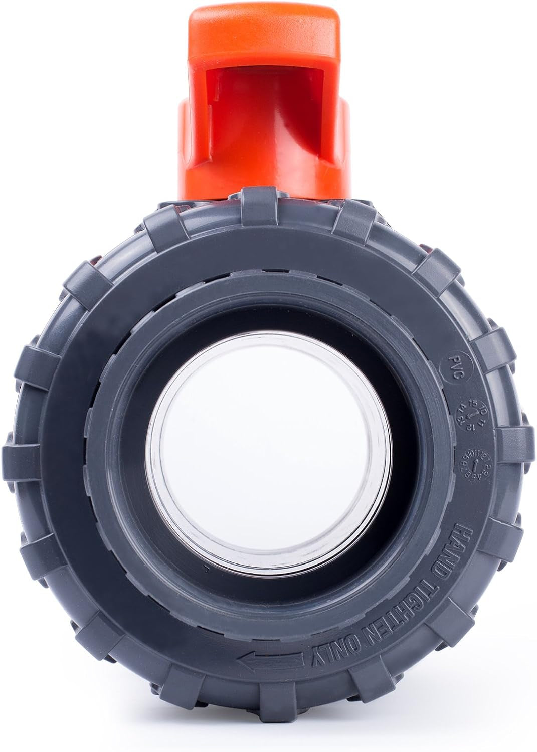 Kaplan 3" PVC True Union Ball Valve with Full Port, ASTM F1970, EPDM O-Rings and Reversible PTFE Seats, Rated at 200 PSI @73F, Gray, 3 Inch Socket