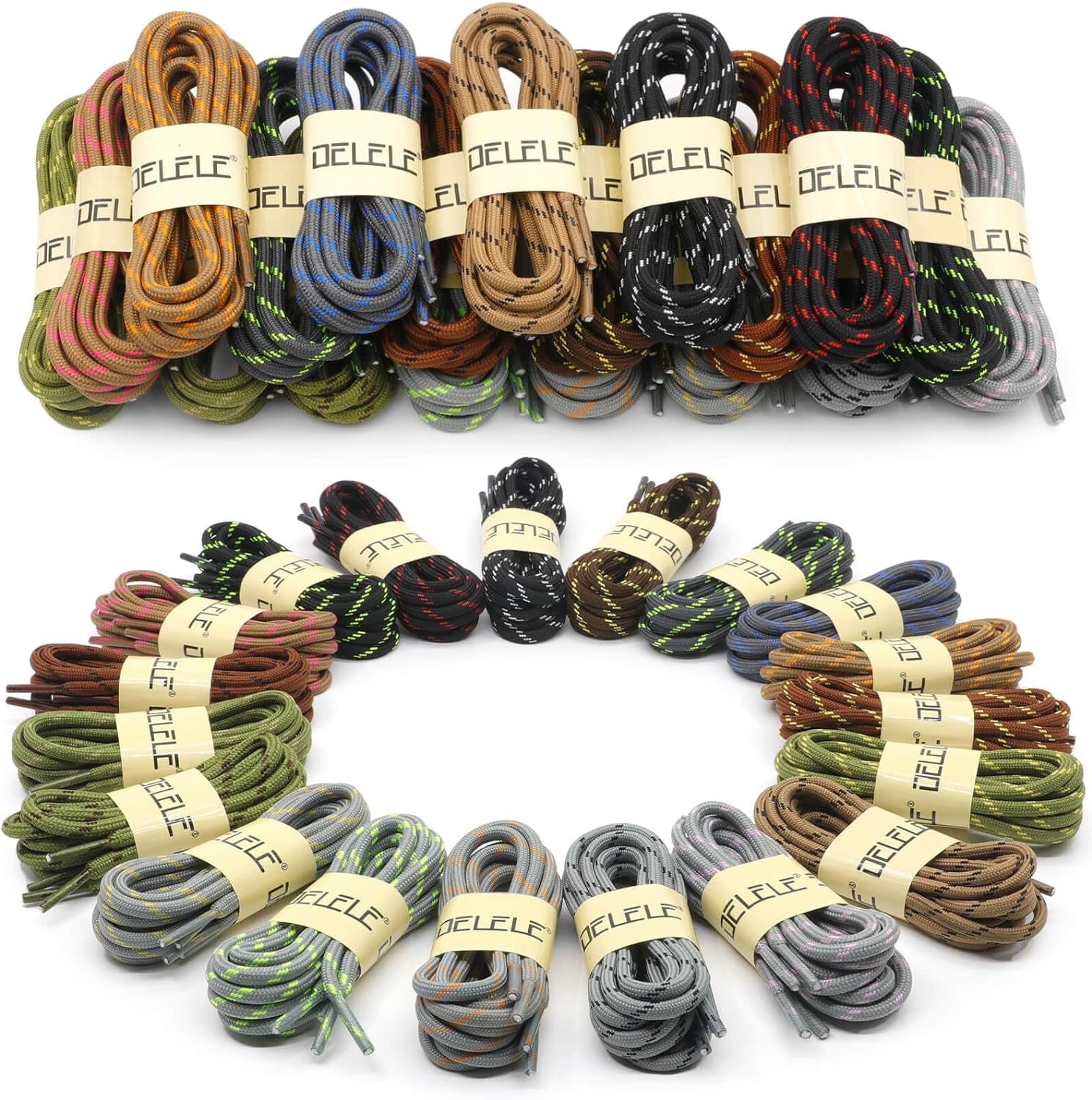 2 Pair Work Boot Laces Outdoor Mountaineering Hiking Walking Shoelaces