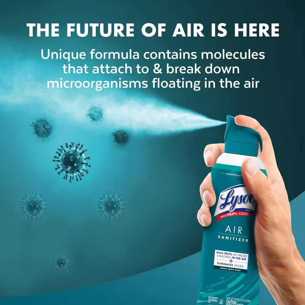 Air Sanitizer Spray, for Air Sanitization and Odor Elimination, Simple Fresh, 10 Fl. Oz