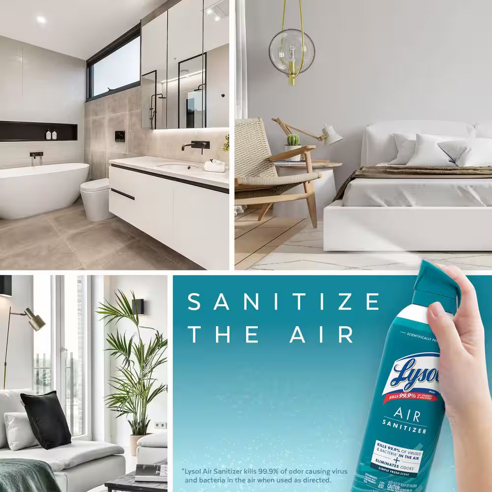 Air Sanitizer Spray, for Air Sanitization and Odor Elimination, Simple Fresh, 10 Fl. Oz