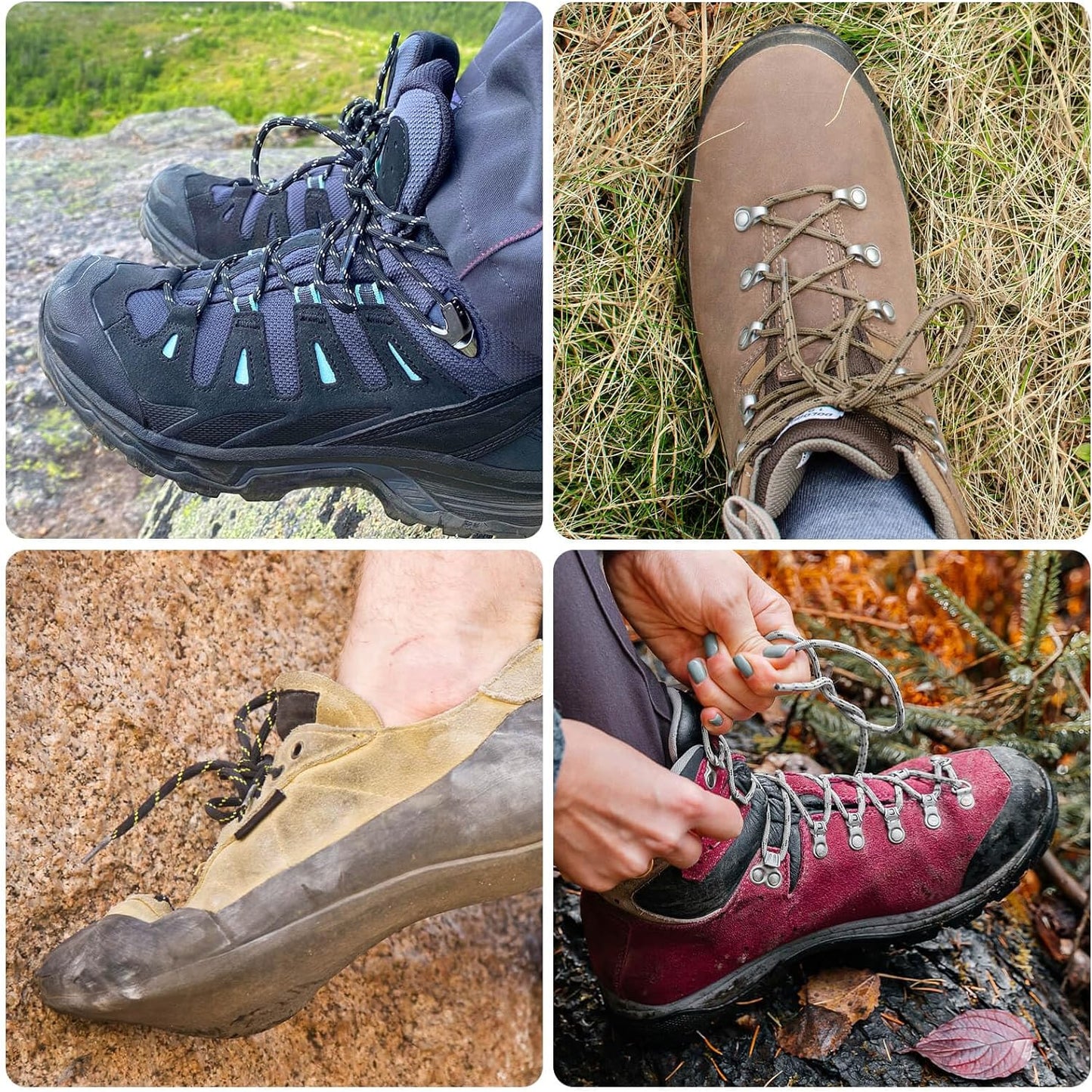 2 Pair Work Boot Laces Outdoor Mountaineering Hiking Walking Shoelaces