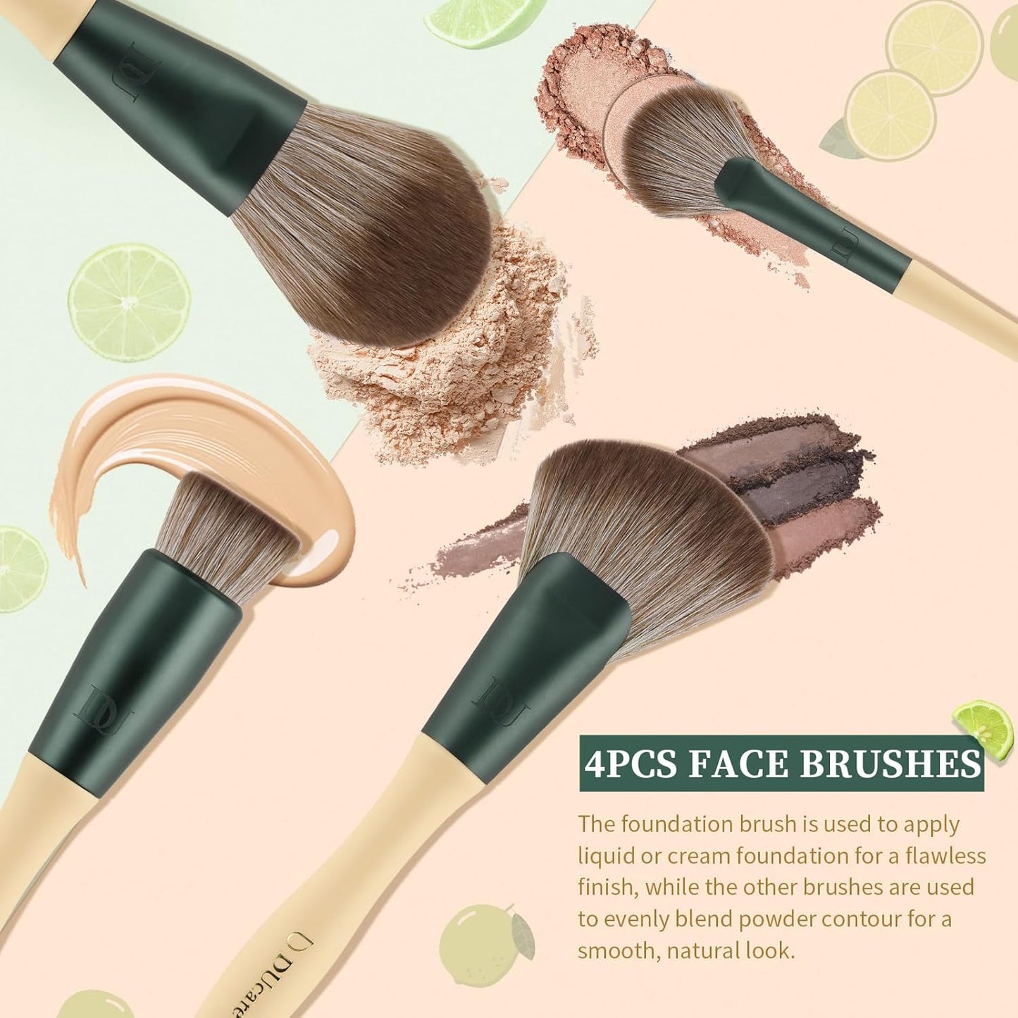 Makeup Gift Set 18Pcs,With 14Pcs Makeup Brush Set 3Pcs Makeup Sponges 1PC Cosmetic Bag for Foundation Blending Powder Blush Concealers Eye Shadows