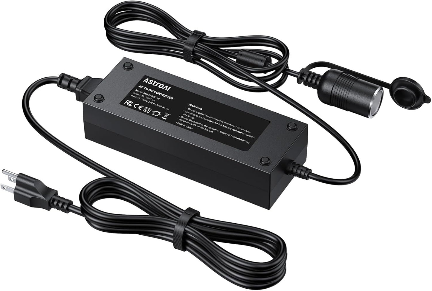 AC to DC Converter 10A/120W/7.78FT/110V To12V Converter, Car Cigarette Lighter Adapter, AC/DC Power Supply Adapter Transformer for Inflator, Car Refrigerator, and Other Car Devices