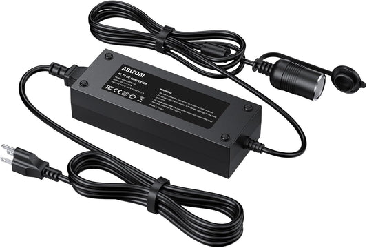 AC to DC Converter 10A/120W/7.78FT/110V To12V Converter, Car Cigarette Lighter Adapter, AC/DC Power Supply Adapter Transformer for Inflator, Car Refrigerator, and Other Car Devices