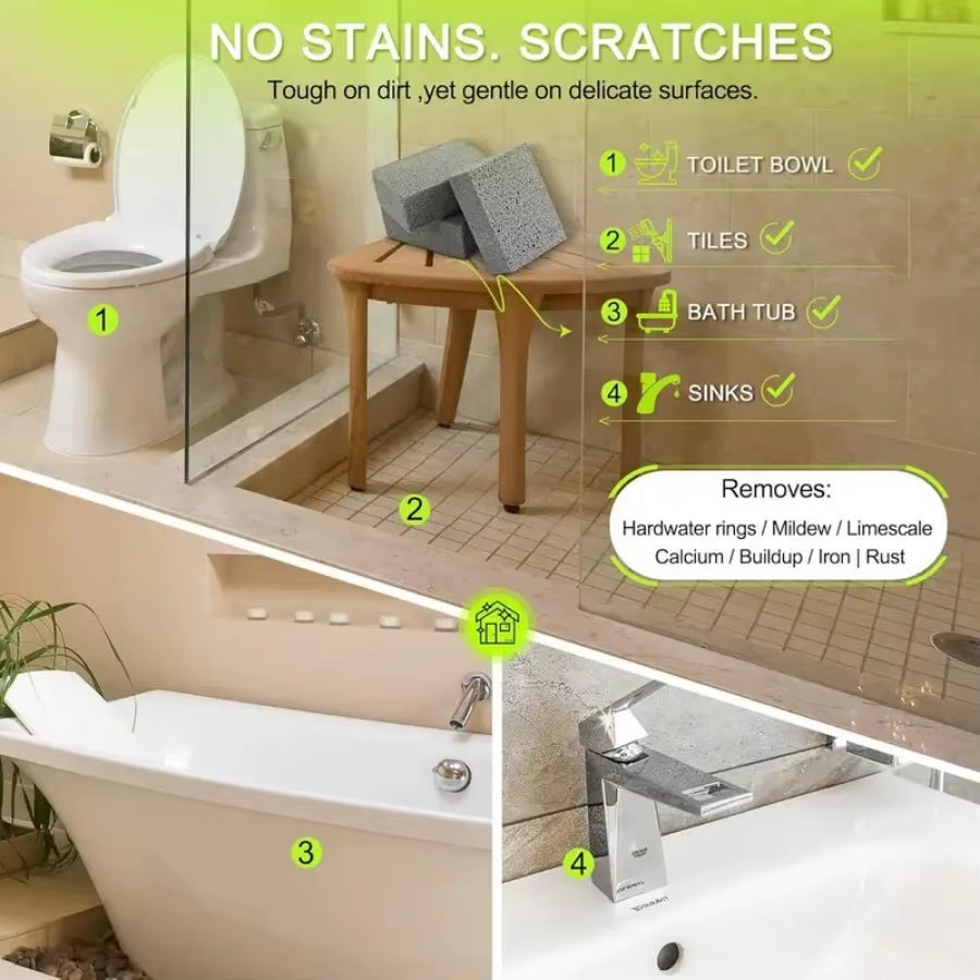 1 Piece Gray Cleaning Pumice, Suitable for Cleaning Grills, Baking Pans, Swimming Pools, and Toilets, Simple and Convenient