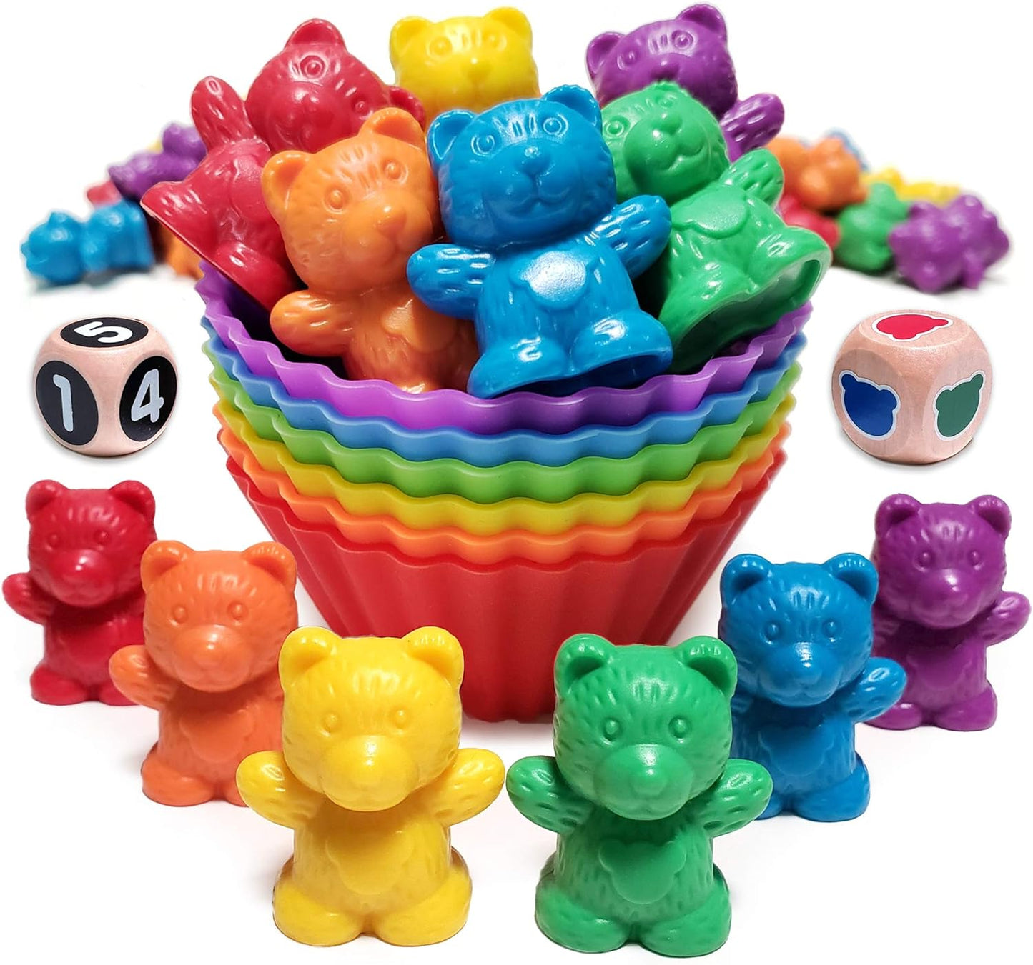 Jumbo Counting Bears Matching Game - Montessori Fine Motor Learning Toys with Stacking Cups, 60 Preschool Math Manipulatives, 2 Toddler Games Dice, Toy Storage & Activities Ebook