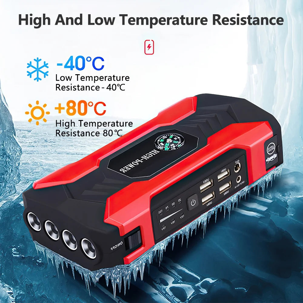 Car Jump Starter, 28000Mah 600A 12V Portable Charger Power Bank for Car Booster Battery with LED Flash Light