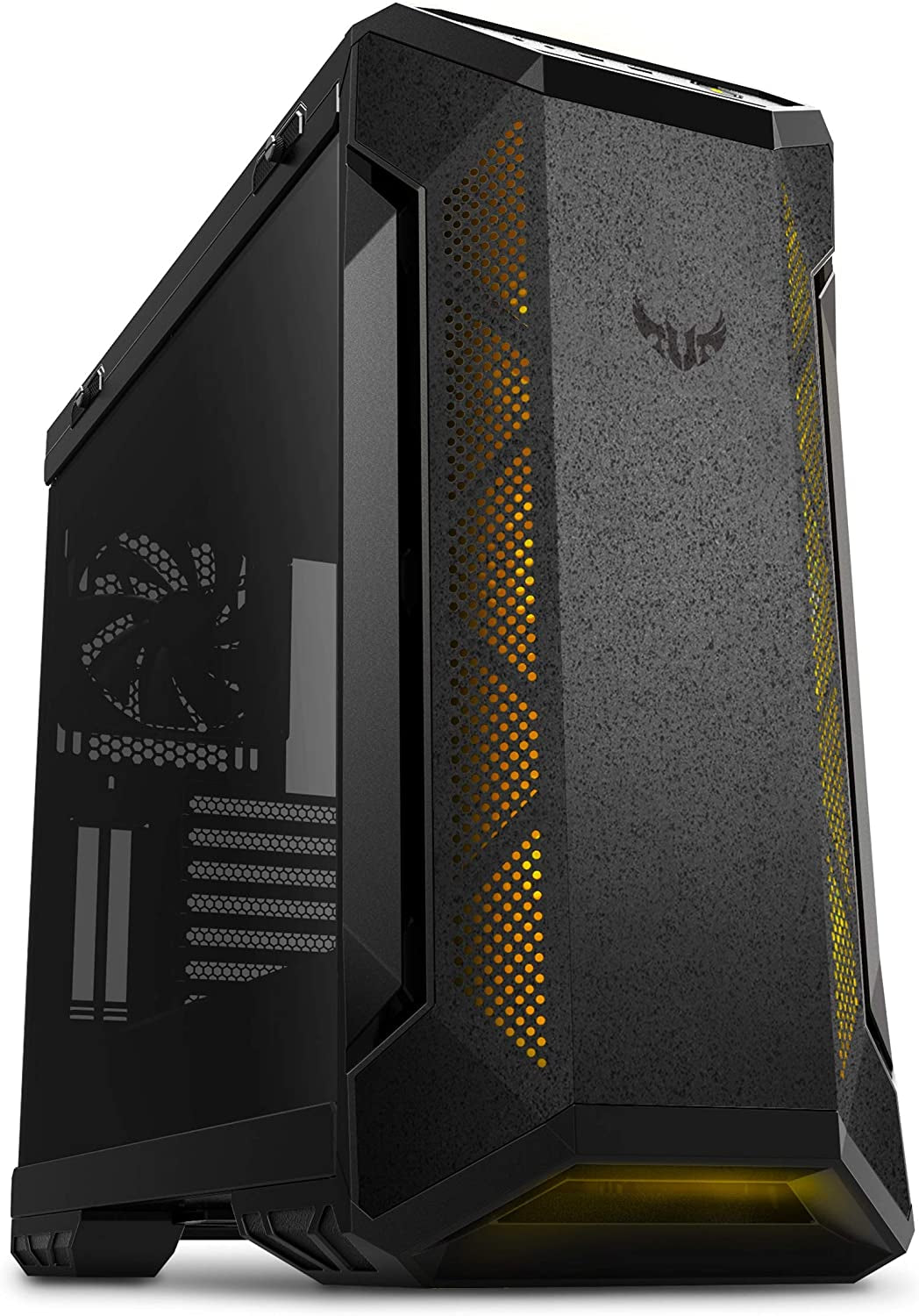 TUF Gaming GT501 Mid-Tower Gaming Case, EATX Support, Pre-Installed 4 Case Fans, USB 3.0 Front Panel, Smoked Tempered Glass, Steel Construction