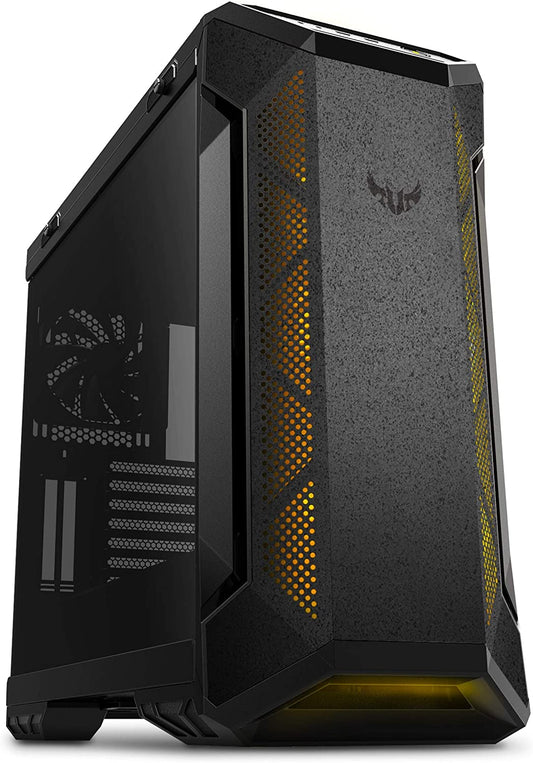 TUF Gaming GT501 Mid-Tower Gaming Case, EATX Support, Pre-Installed 4 Case Fans, USB 3.0 Front Panel, Smoked Tempered Glass, Steel Construction