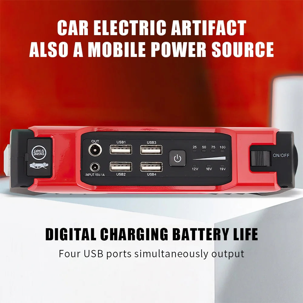 Car Jump Starter, 28000Mah 600A 12V Portable Charger Power Bank for Car Booster Battery with LED Flash Light