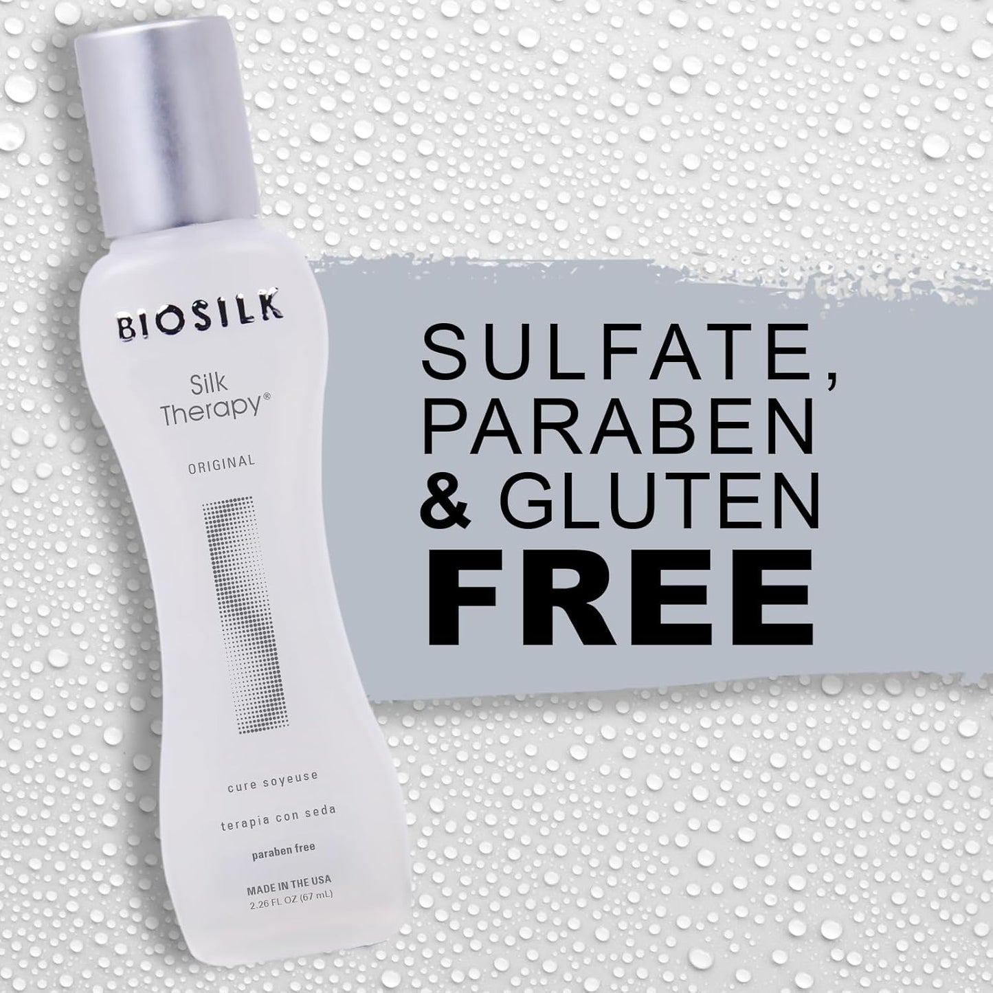 Silk Therapy Original, Reconstructing Leave-In Hair Treatment, Adds Shine, Smooths & Prevents Split Ends, Sulfate-Free, Paraben-Free, Cruelty-Free, 2.26 Oz