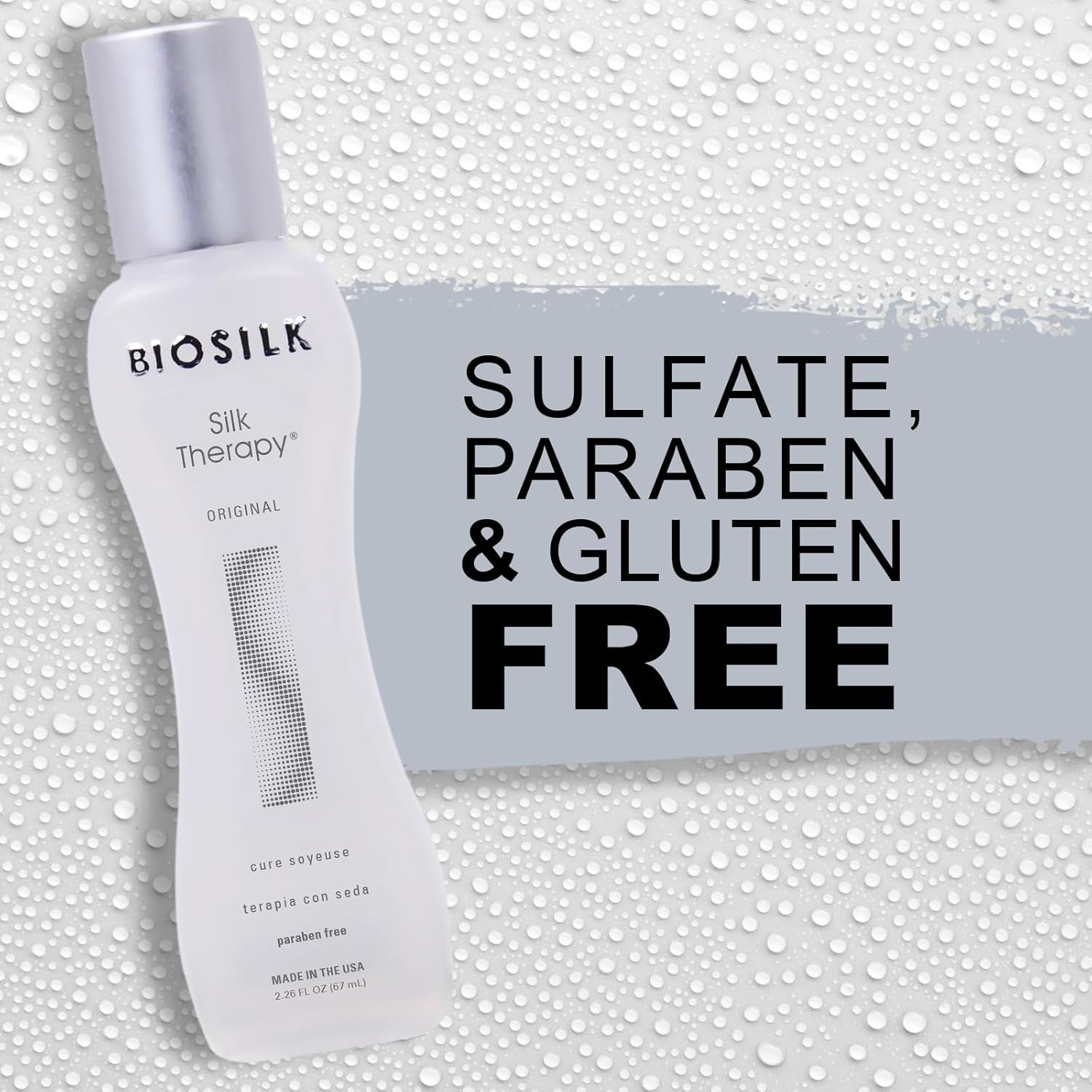 Silk Therapy Original, Reconstructing Leave-In Hair Treatment, Adds Shine, Smooths & Prevents Split Ends, Sulfate-Free, Paraben-Free, Cruelty-Free, 2.26 Oz