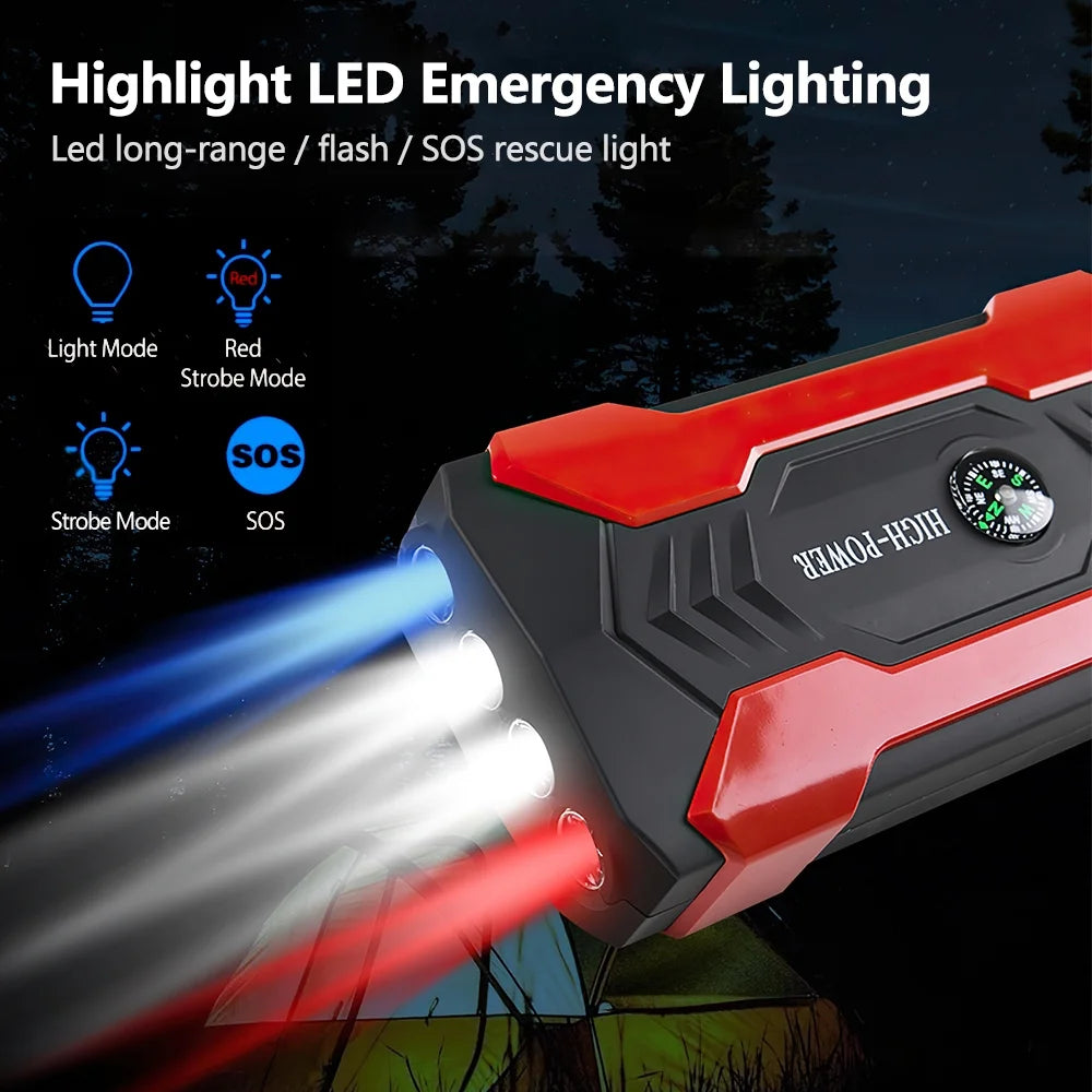 Car Jump Starter, 28000Mah 600A 12V Portable Charger Power Bank for Car Booster Battery with LED Flash Light