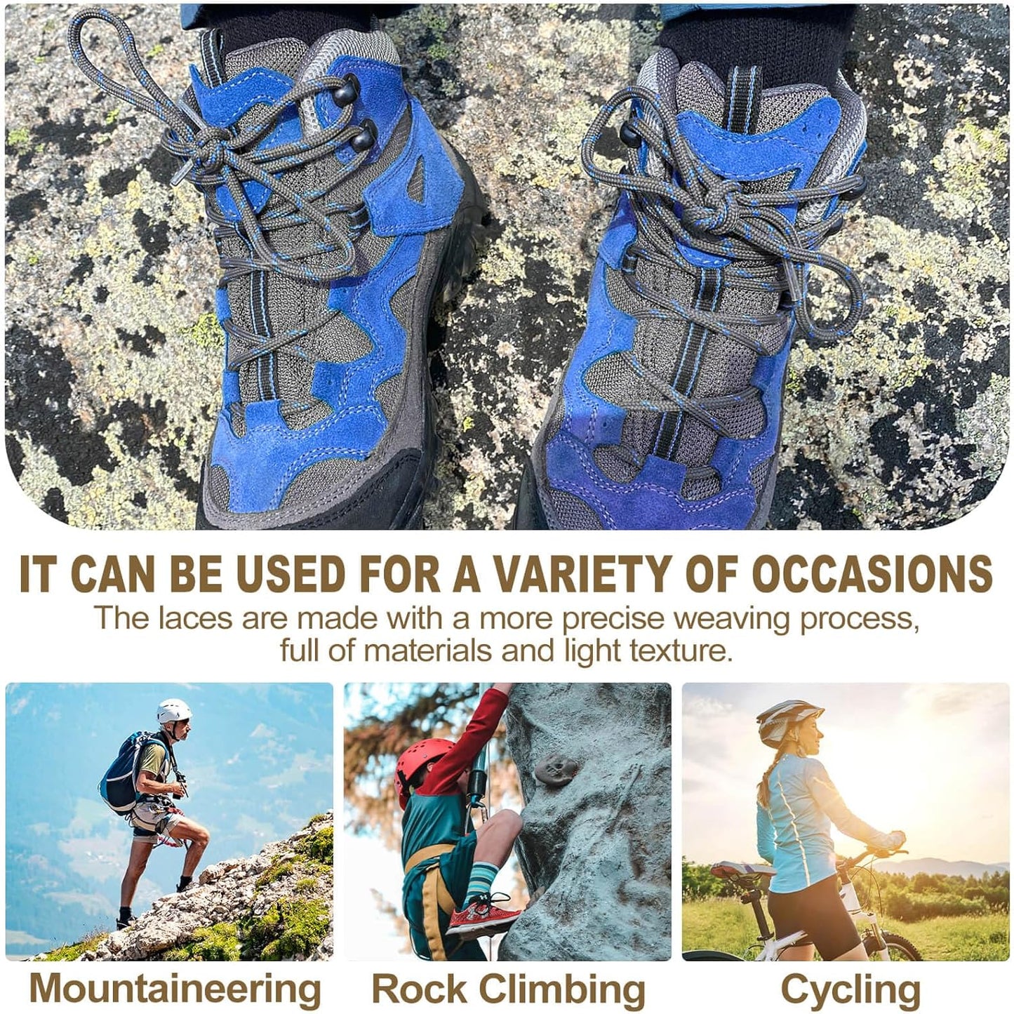 2 Pair Work Boot Laces Outdoor Mountaineering Hiking Walking Shoelaces